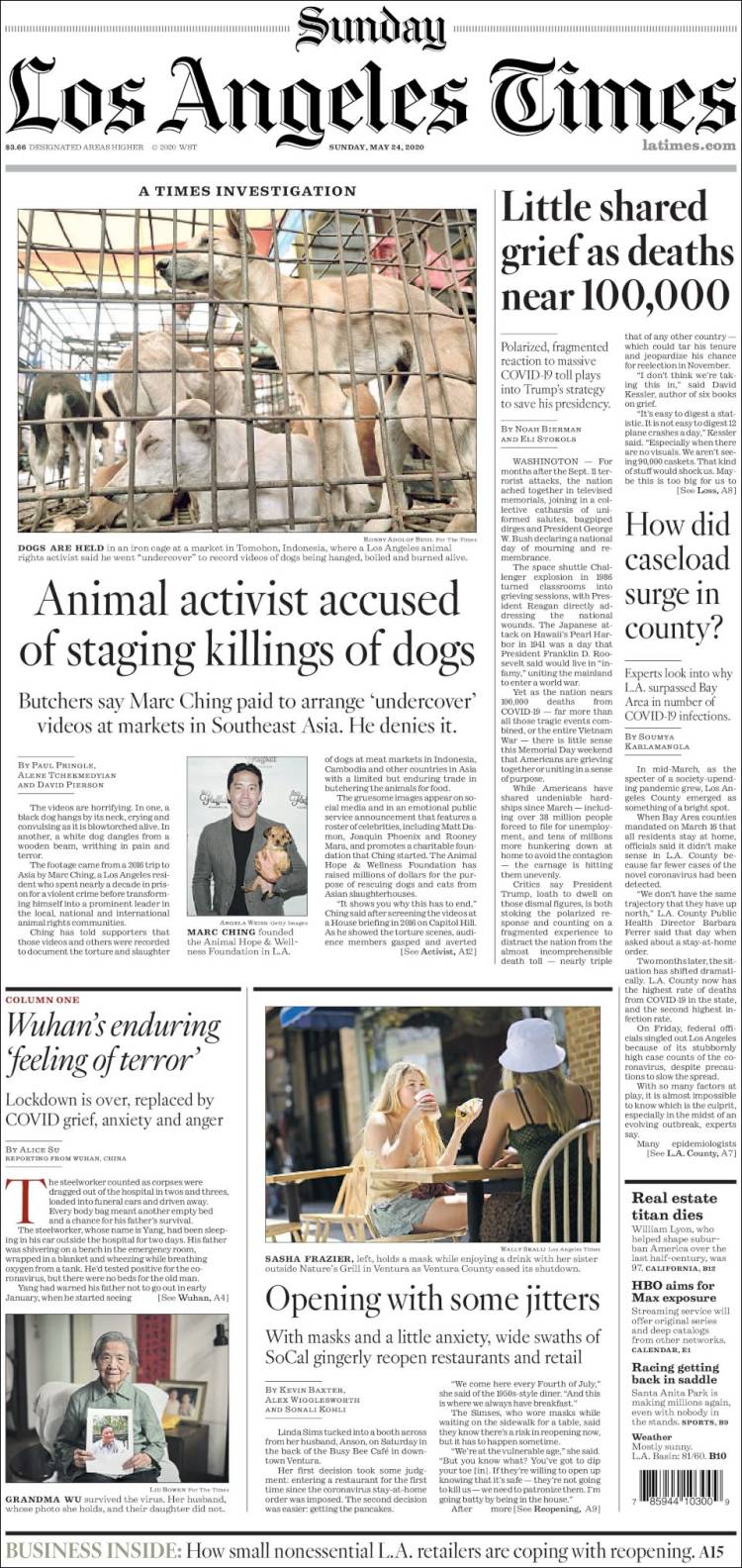 Portada de Los Angeles Times (USA)