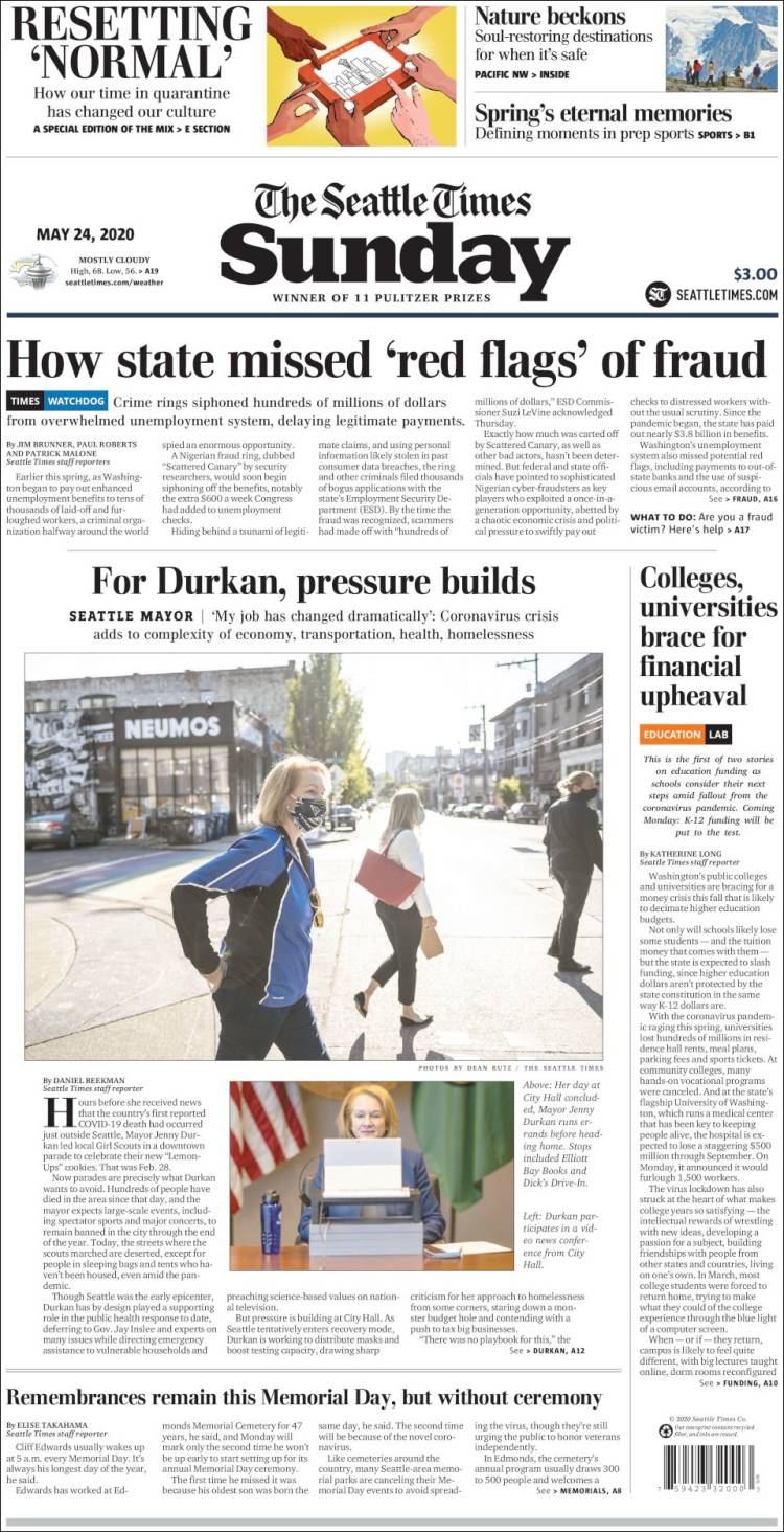 Portada de Seattle Times (USA)