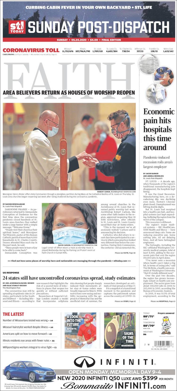 Portada de St. Louis Post-Dispatch (USA)