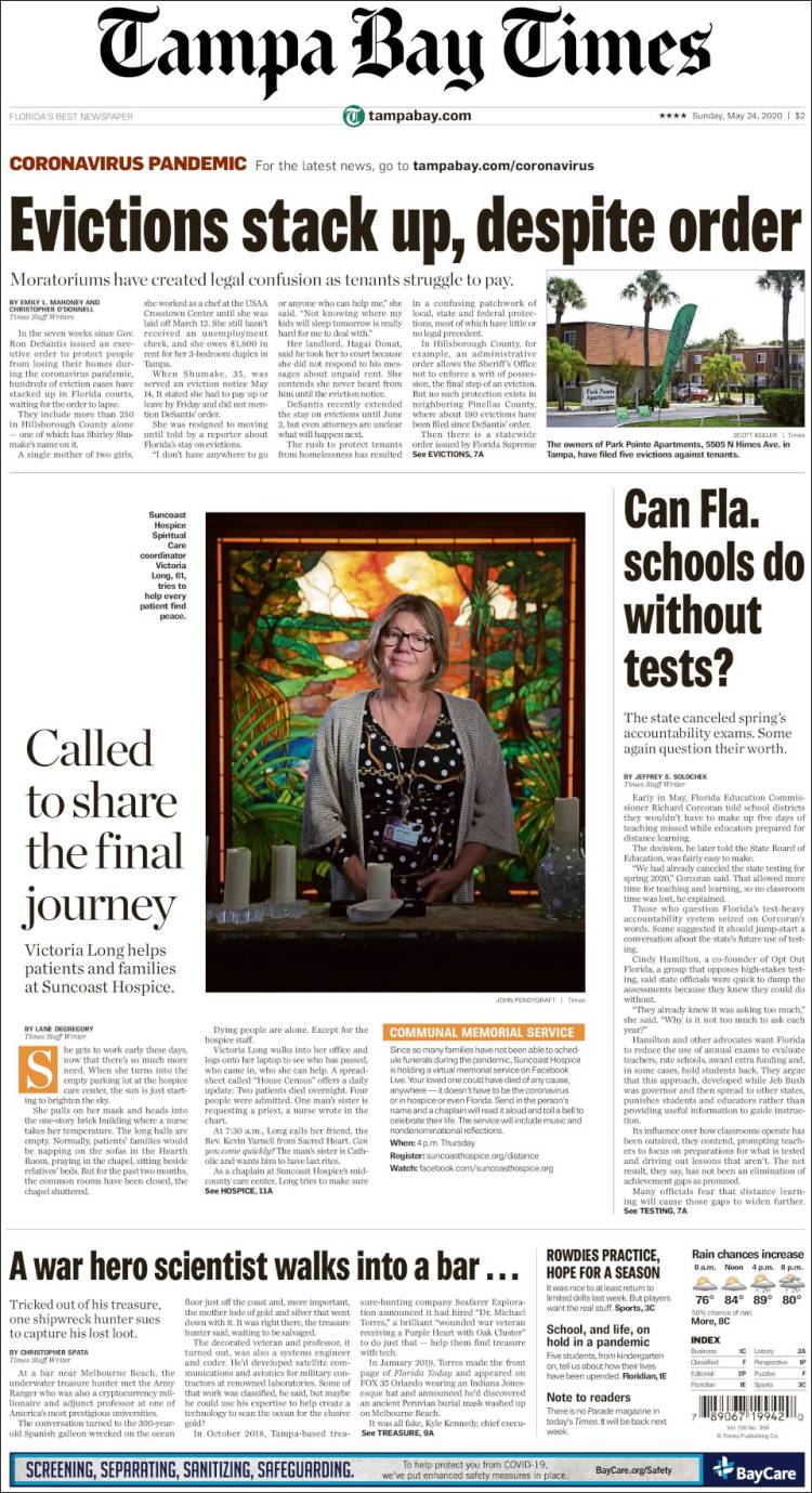 Portada de Tampa Bay Times (USA)