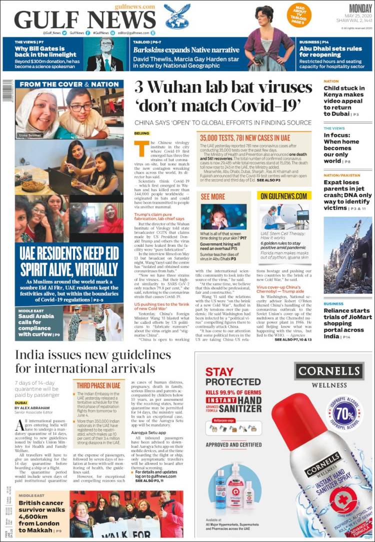 Portada de Gulf News (Asia-Pacífico)