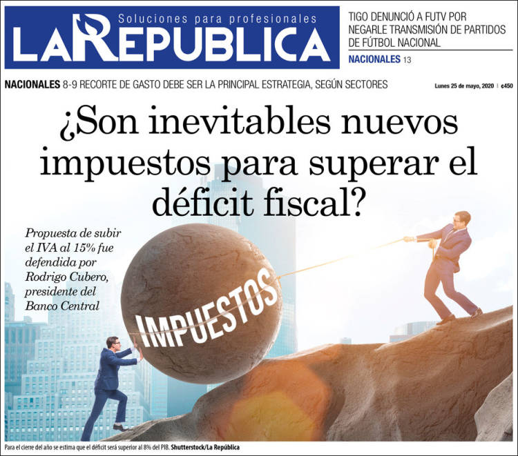 Portada de La República (Costa Rica)