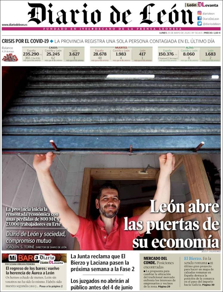 Portada de Diario de León (España)