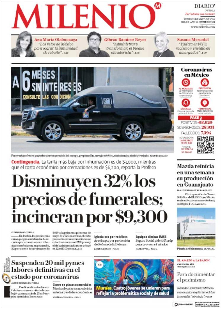 Portada de Milenio de Puebla (Mexico)