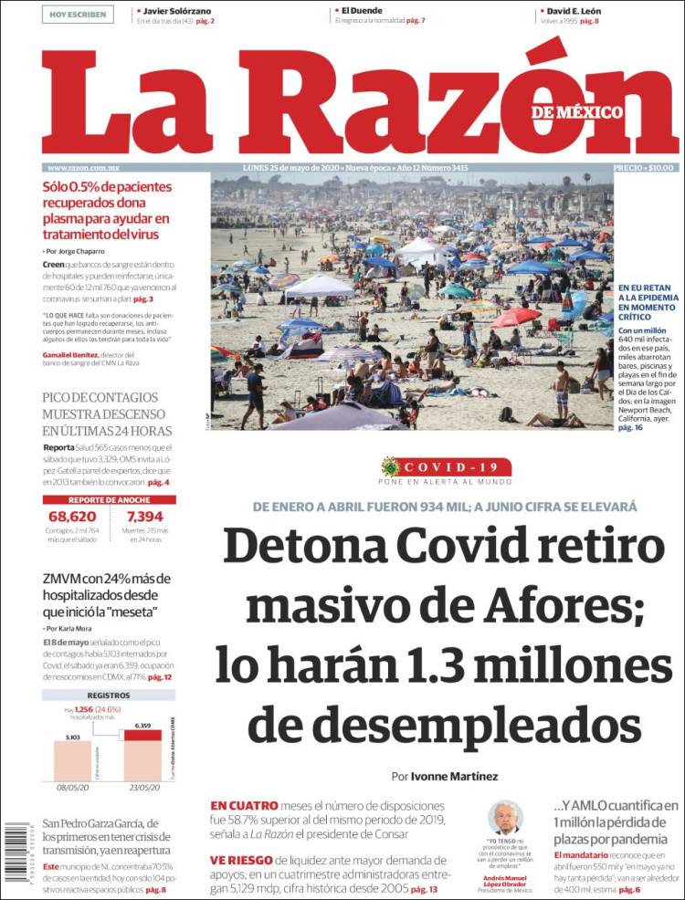 Portada de La Razón (Mexico)