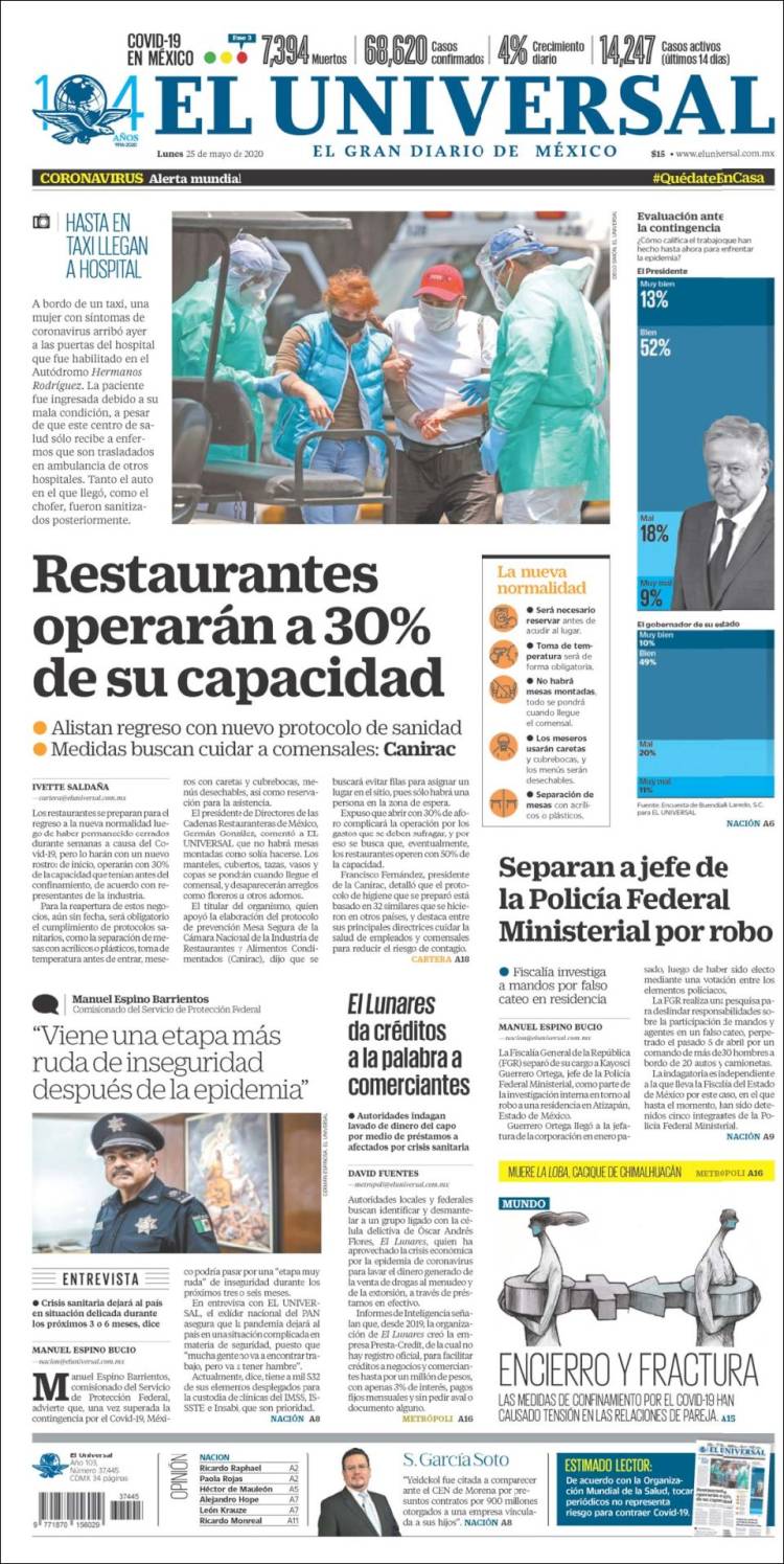 Portada de El Universal (Mexico)