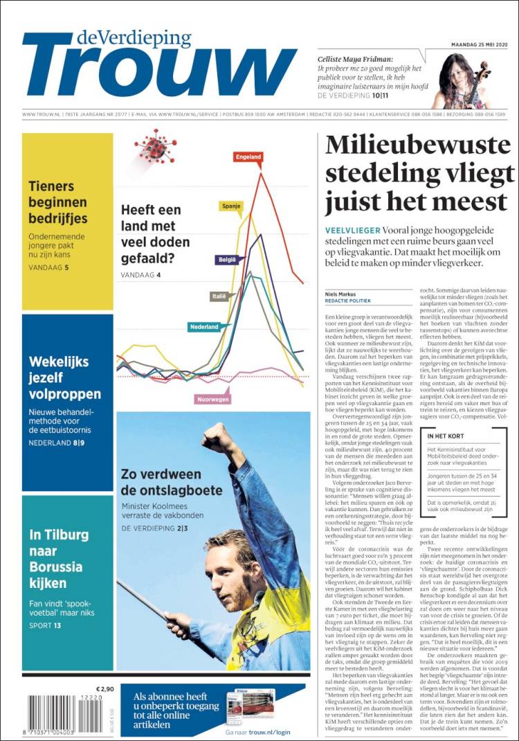 Portada de Trouw (Pa&iacute;ses Bajos)