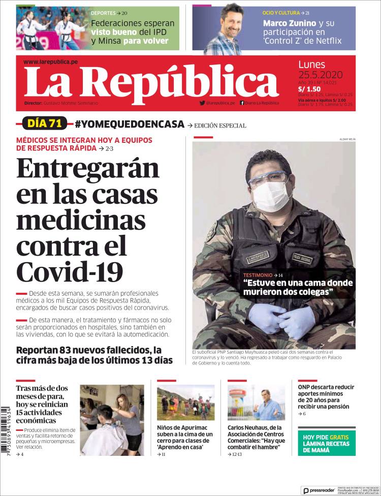 Portada de La Republica (Perú)