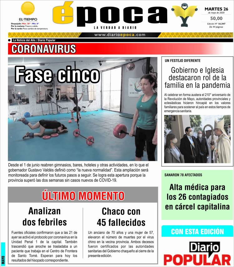 Portada de Diario Época (Argentina)