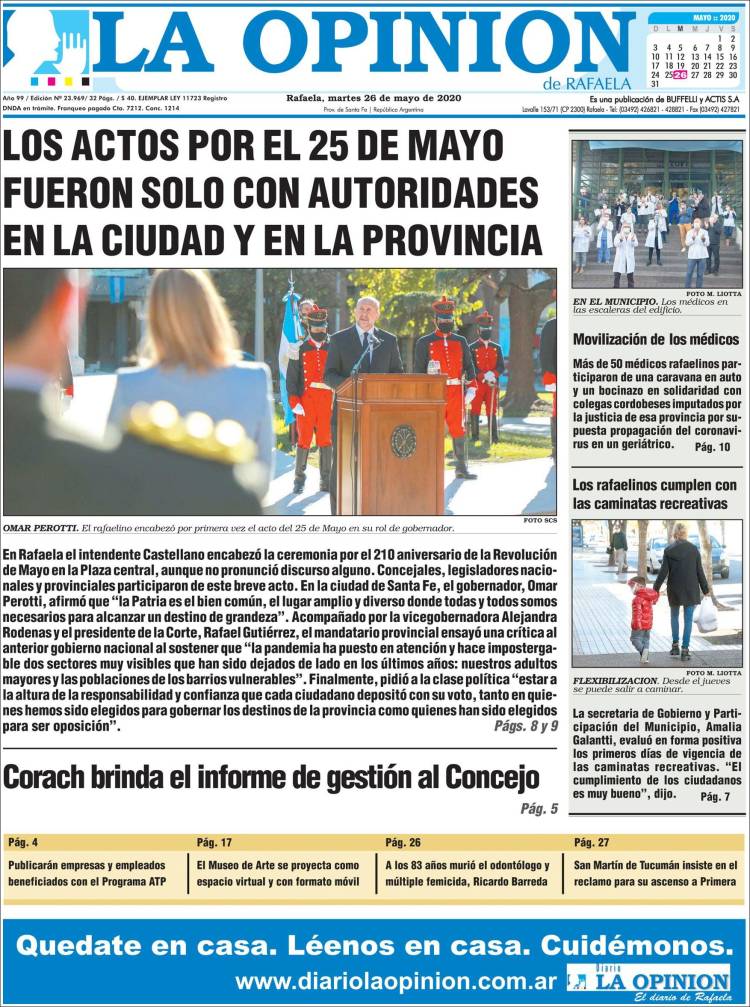 Portada de La Opinión (Argentina)