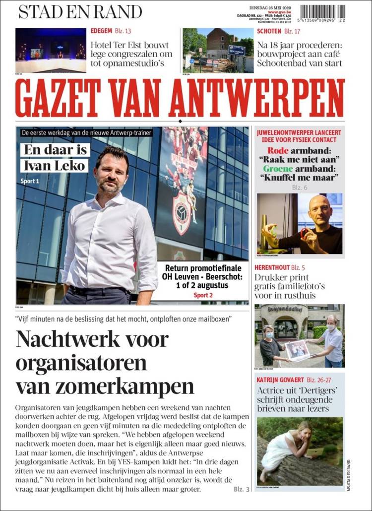 Portada de Gazet van Antwerpen (B&eacute;lgica)