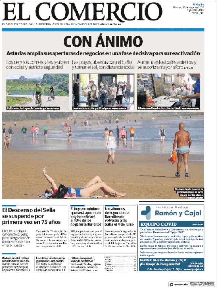 Portada de El Comercio (Espa&ntilde;a)