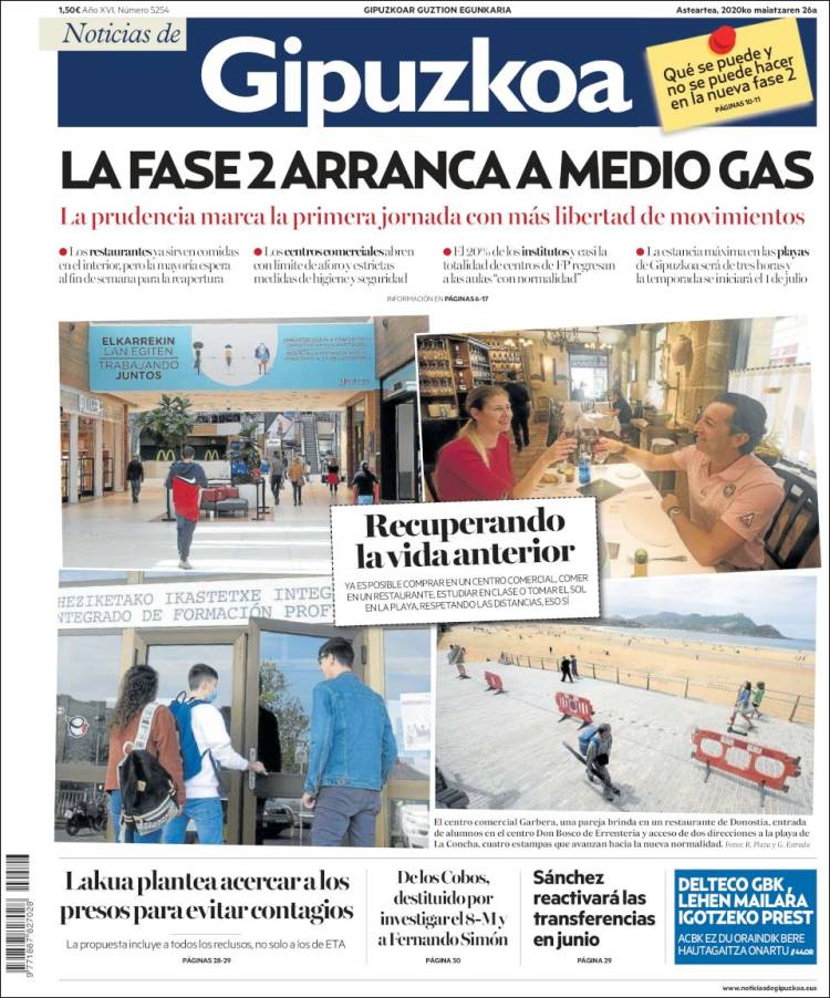 Portada de Noticias de Gipuzkoa (Espa&ntilde;a)