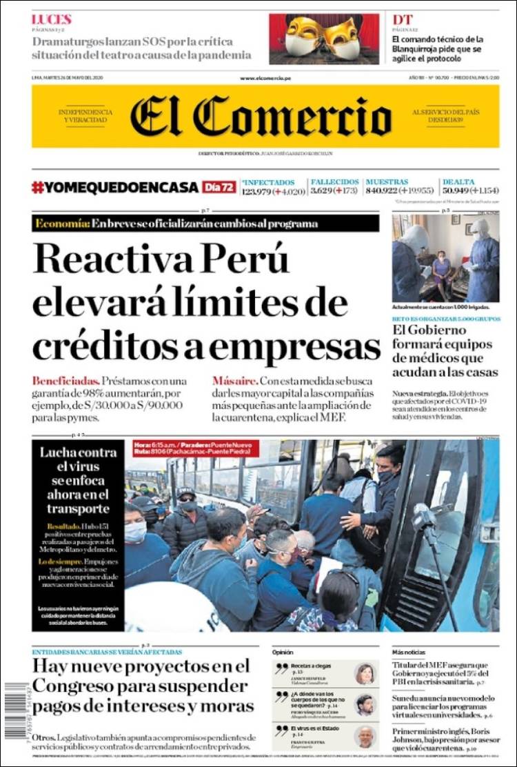 Portada de El Comercio (Perú)