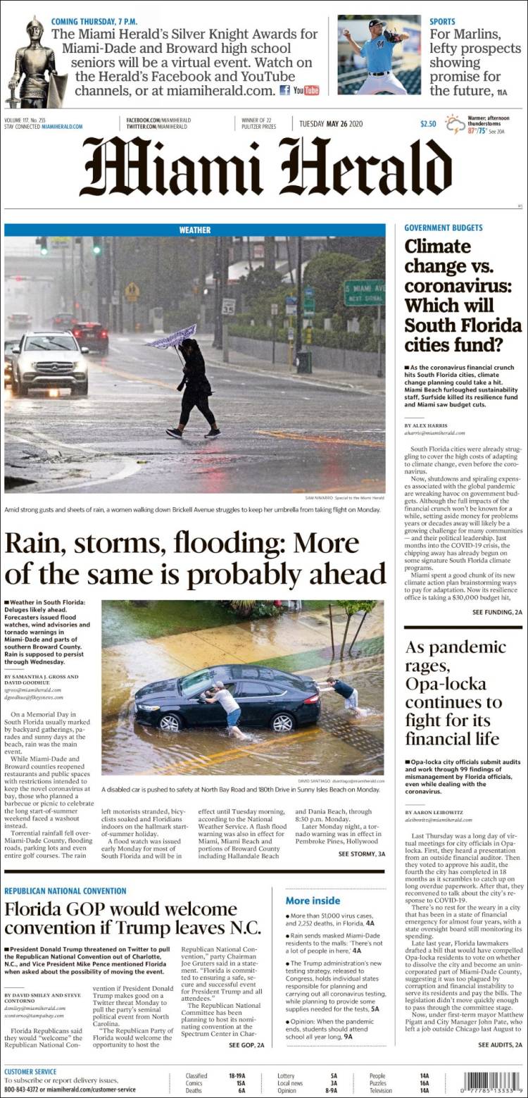 Portada de Miami Herald (USA)