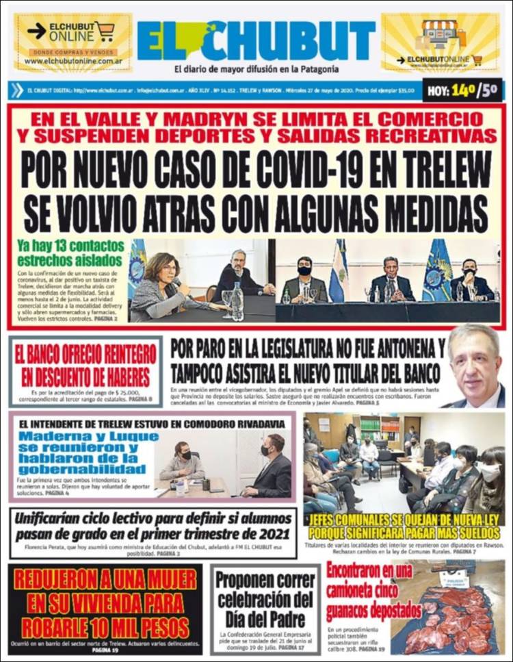 Portada de El Chubut (Argentina)