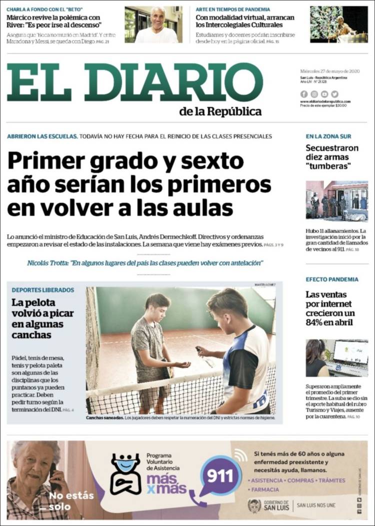 Portada de Diario de la República (Argentina)
