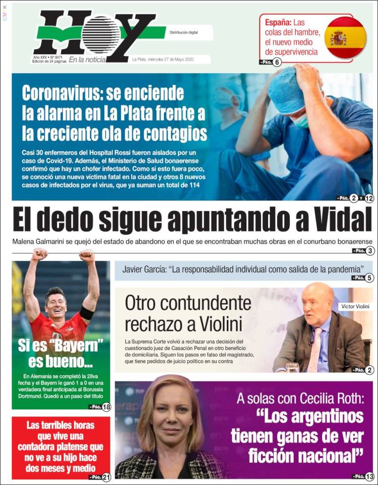 Portada de Diario Hoy (Argentina)