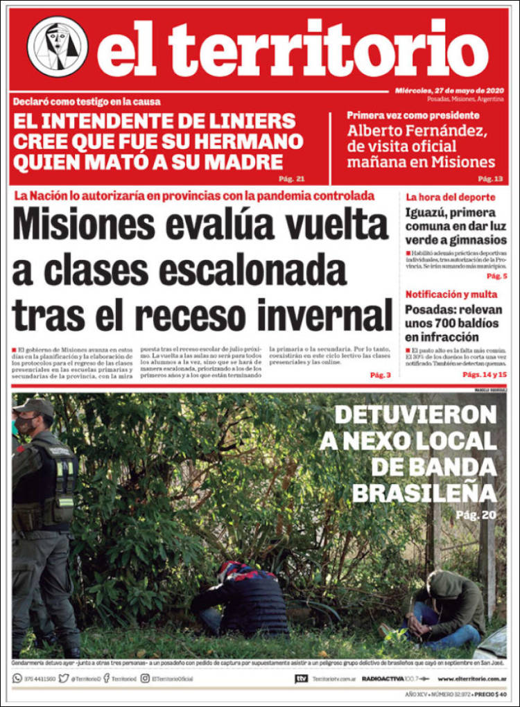 Portada de El Territorio (Argentina)