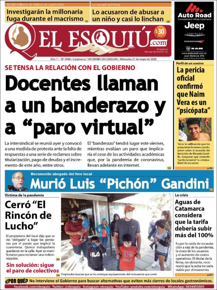 Portada de El Esquiu (Argentina)