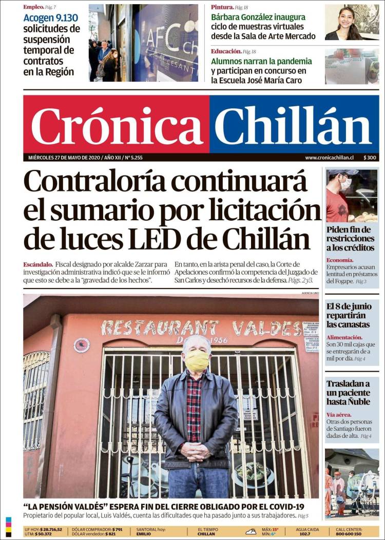 Portada de Crónica Chillán (Chile)