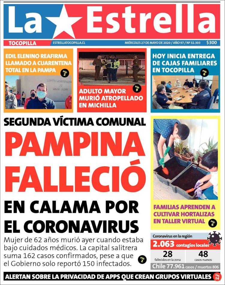 Portada de La Estrella de Tocopilla (Chile)