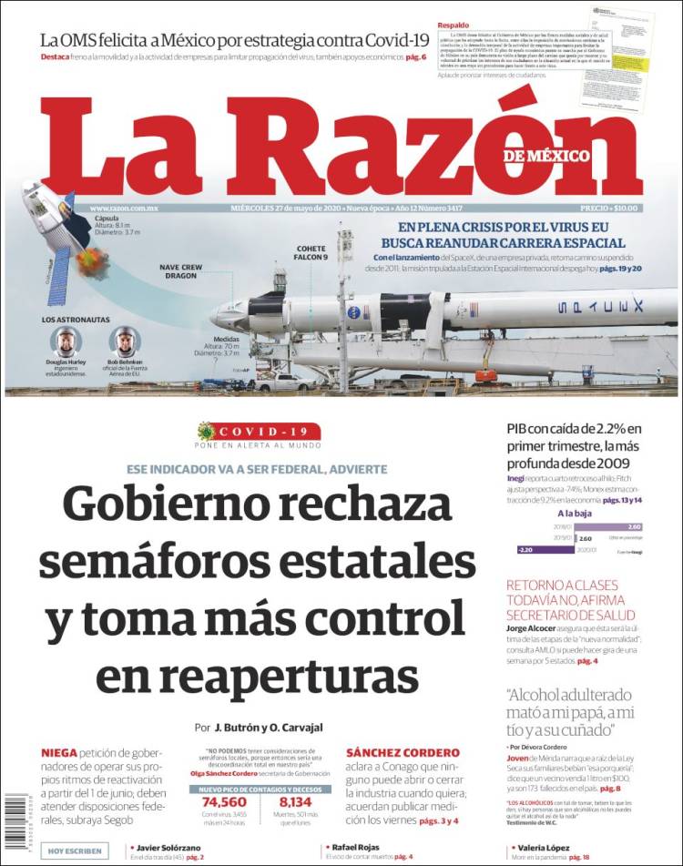 Portada de La Razón (México)