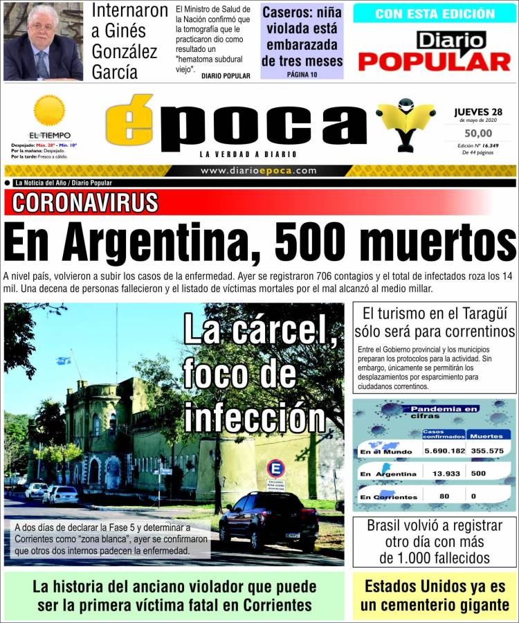 Portada de Diario Época (Argentina)