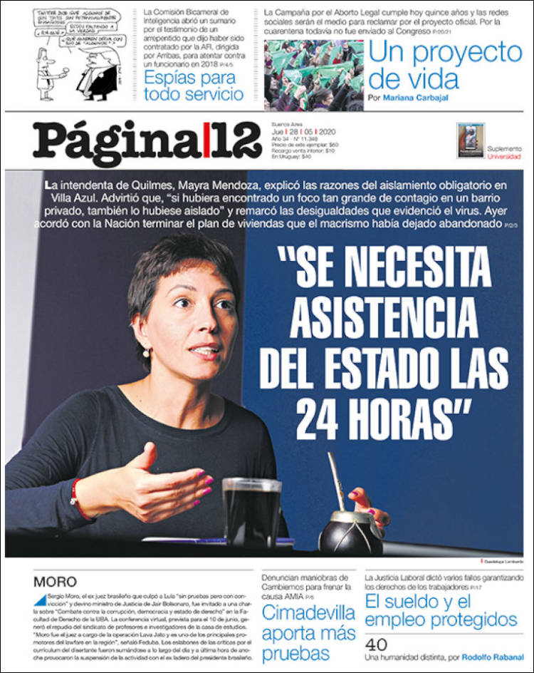 Portada de Página/12 (Argentina)