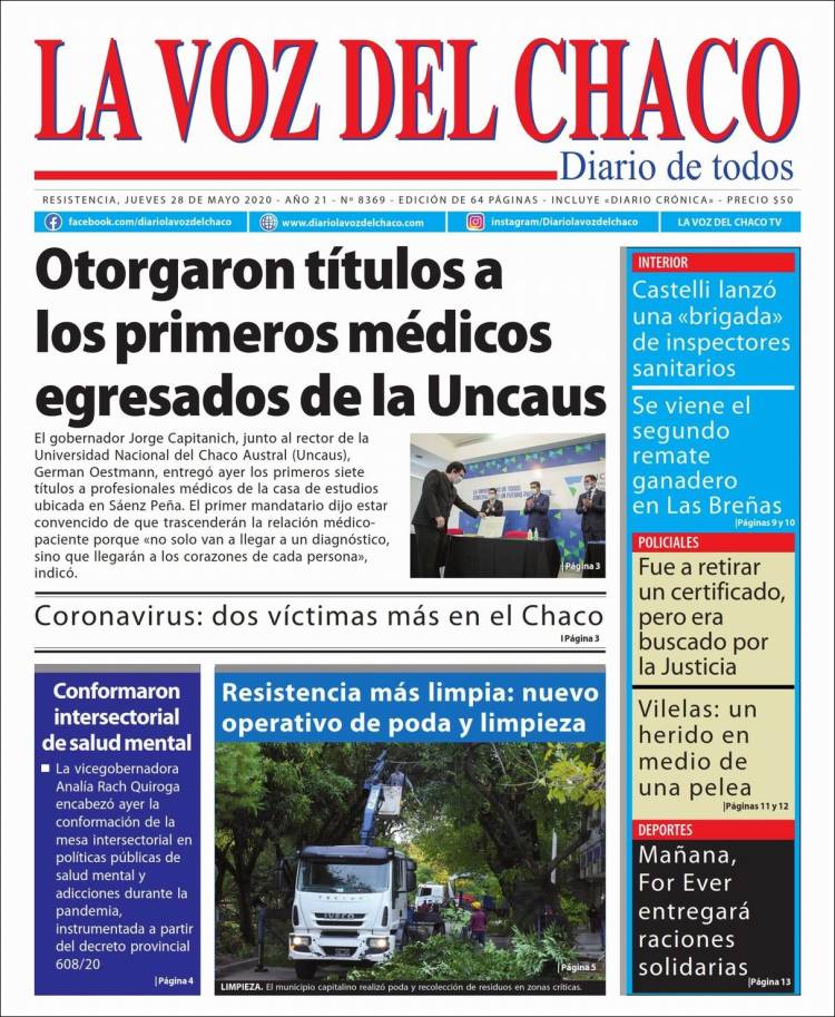 Portada de La Voz del Chaco (Argentina)