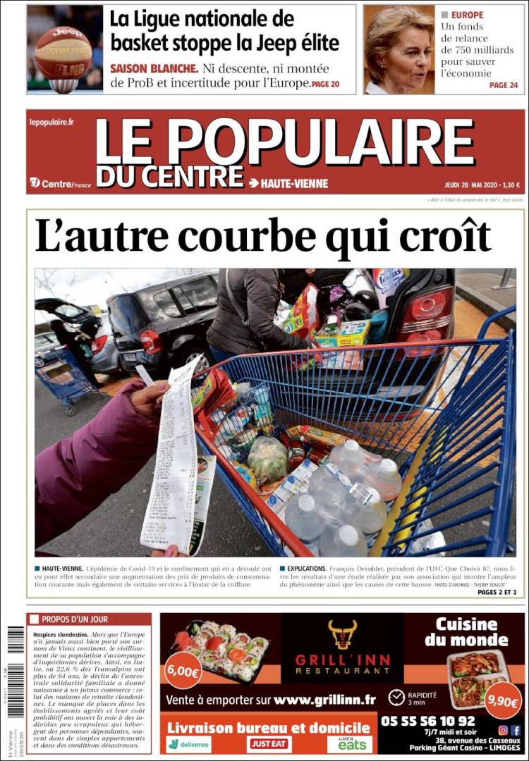 Portada de Le Populaire du Centre (Francia)