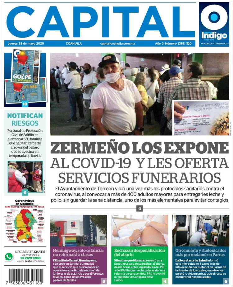 Portada de Capital Coahuila (México)