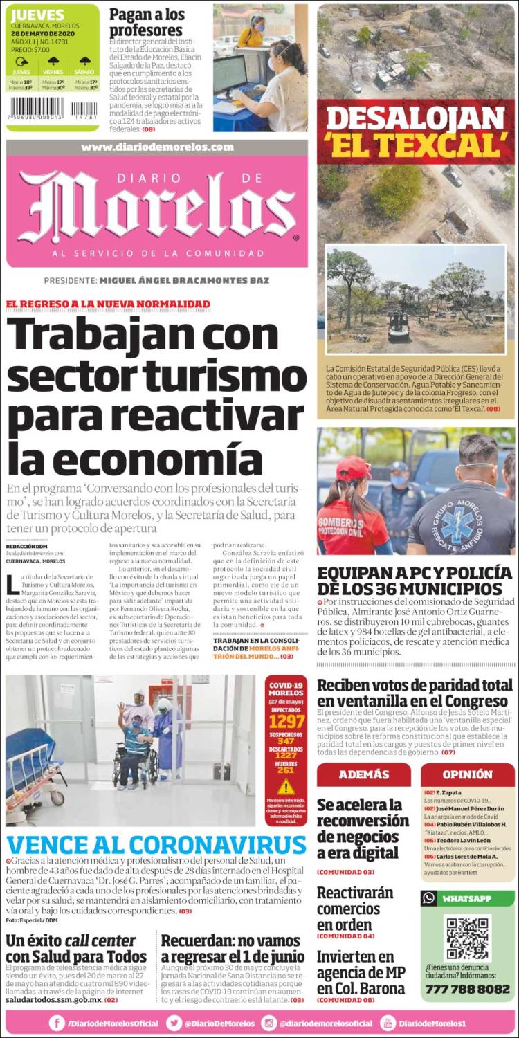 Portada de Diario de Morelos (México)