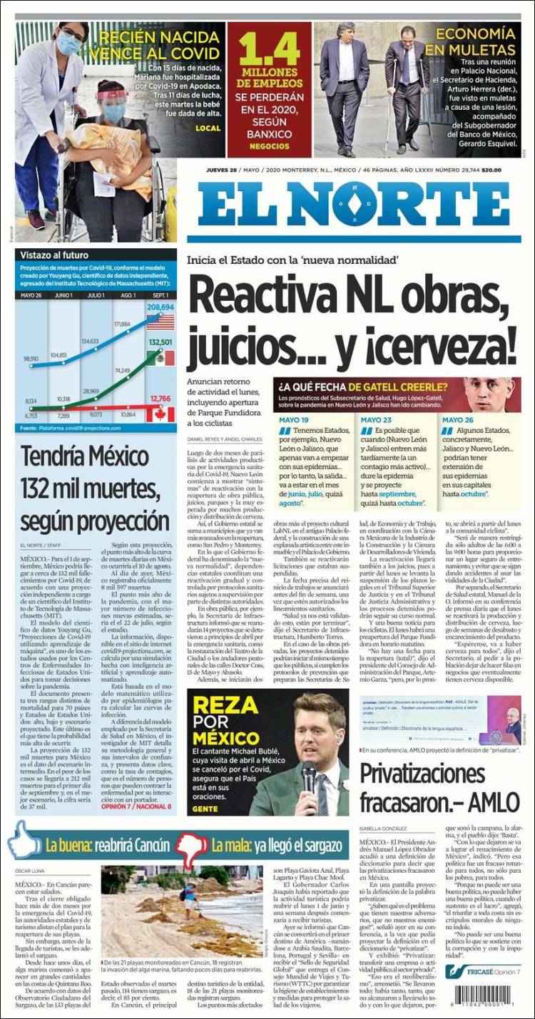 Portada de El Norte (México)