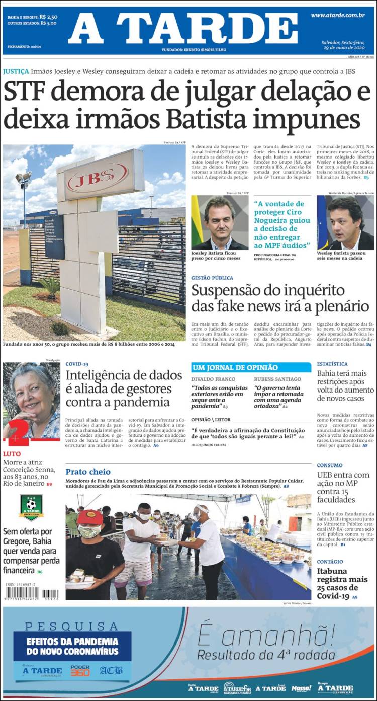 Portada de Diário A Tarde (Brasil)