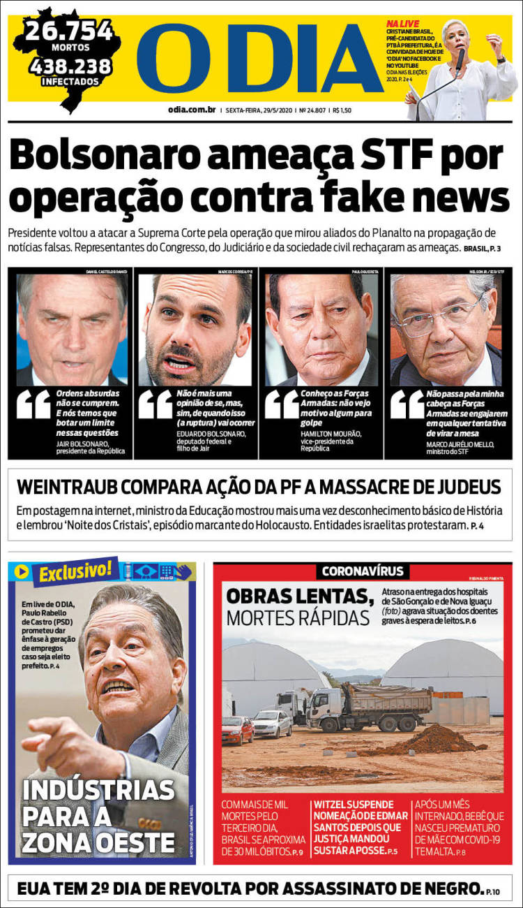 Portada de O Dia (Brasil)