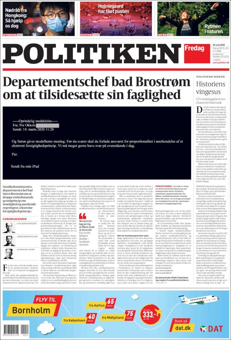 Portada de Politiken (Denmark)