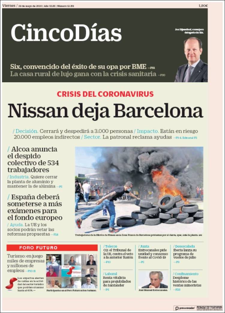 Portada de Cinco Días (Espa&ntilde;a)