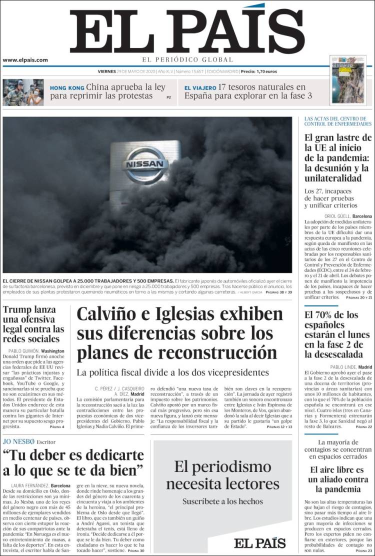 Portada de El País (Espa&ntilde;a)