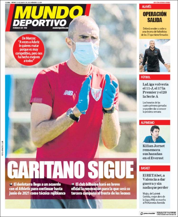 Portada de Mundo Deportivo Bizkaia (Espa&ntilde;a)