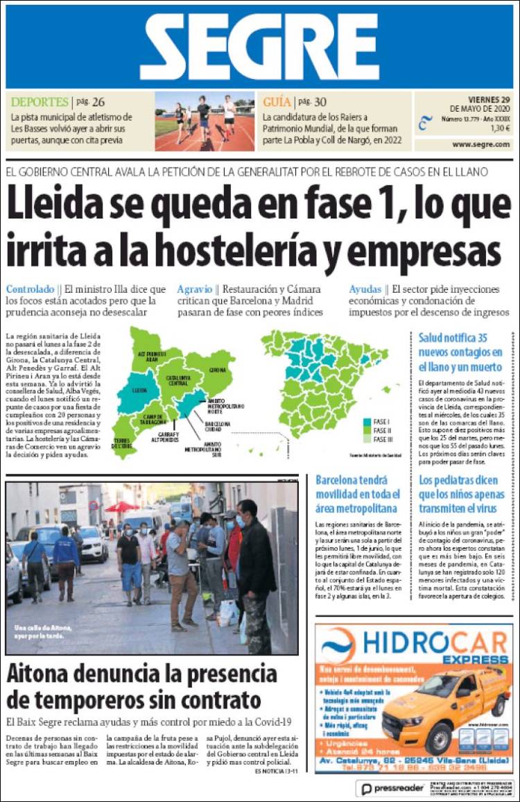 Portada de Segre  (Espa&ntilde;a)