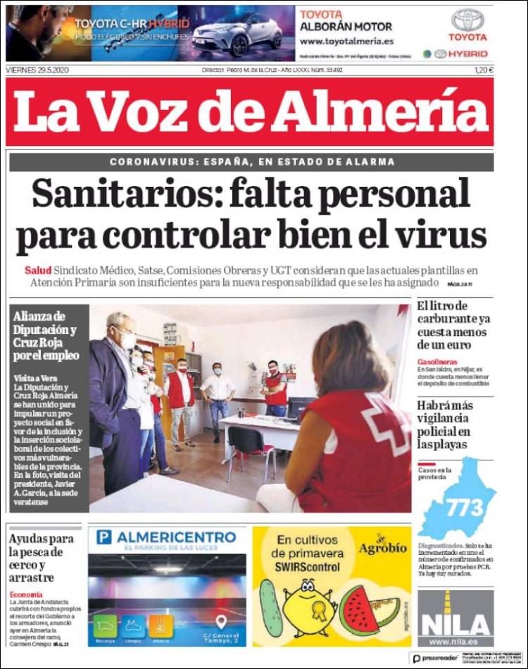 Portada de La Voz de Almería (Espa&ntilde;a)