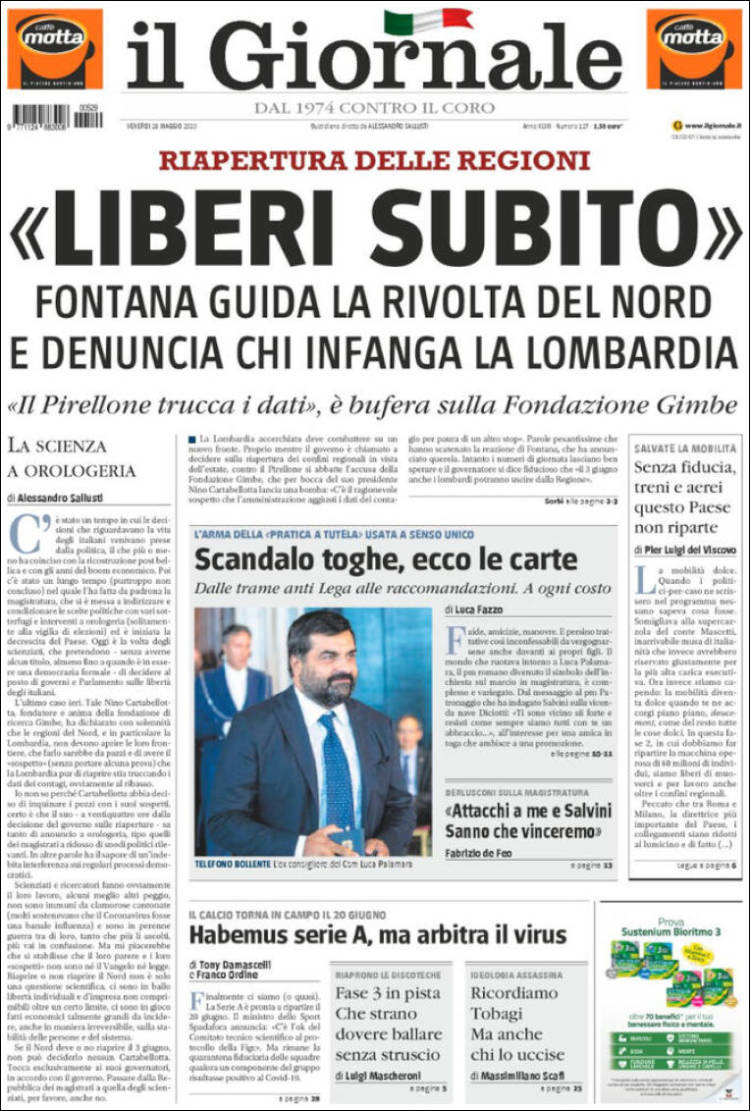 Portada de il Giornale (Italia)