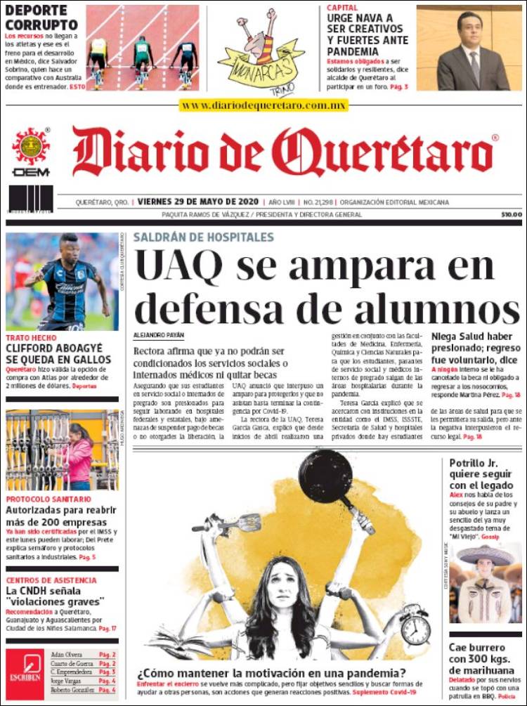 Portada de Diario de Querétaro (México)