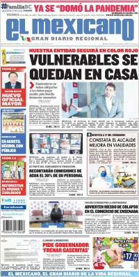 Portada de El Mexicano - El Gran Diario Regional (México)