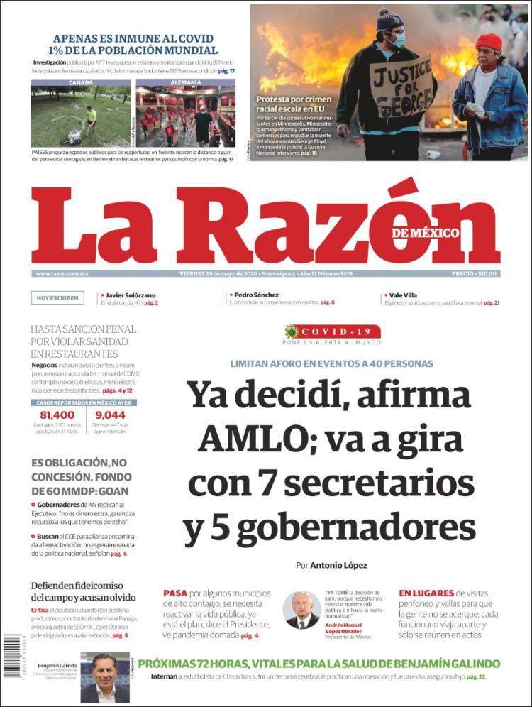 Portada de La Razón (México)