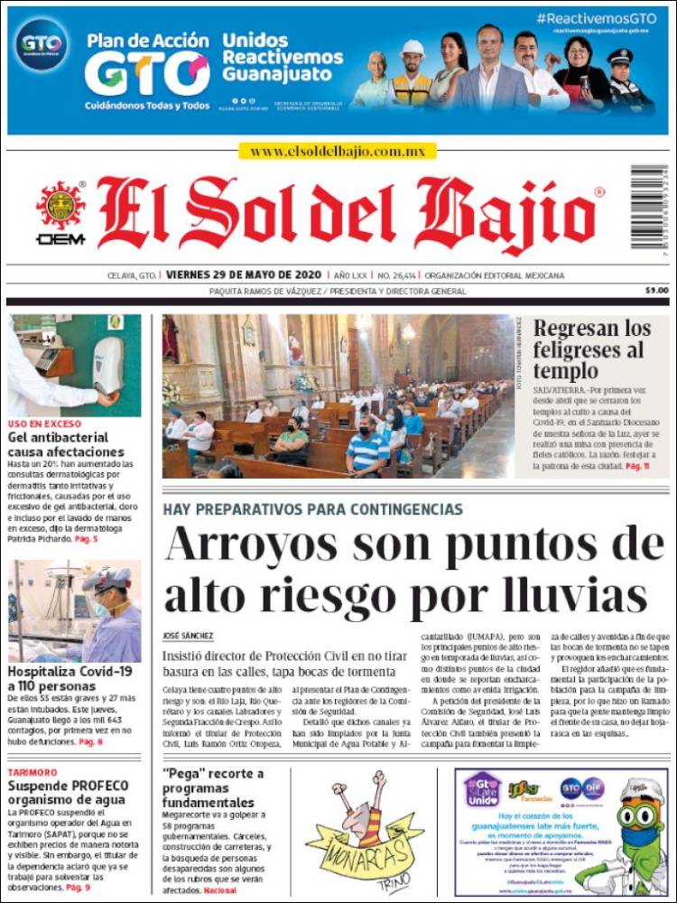 Portada de El Sol del Bajio (México)