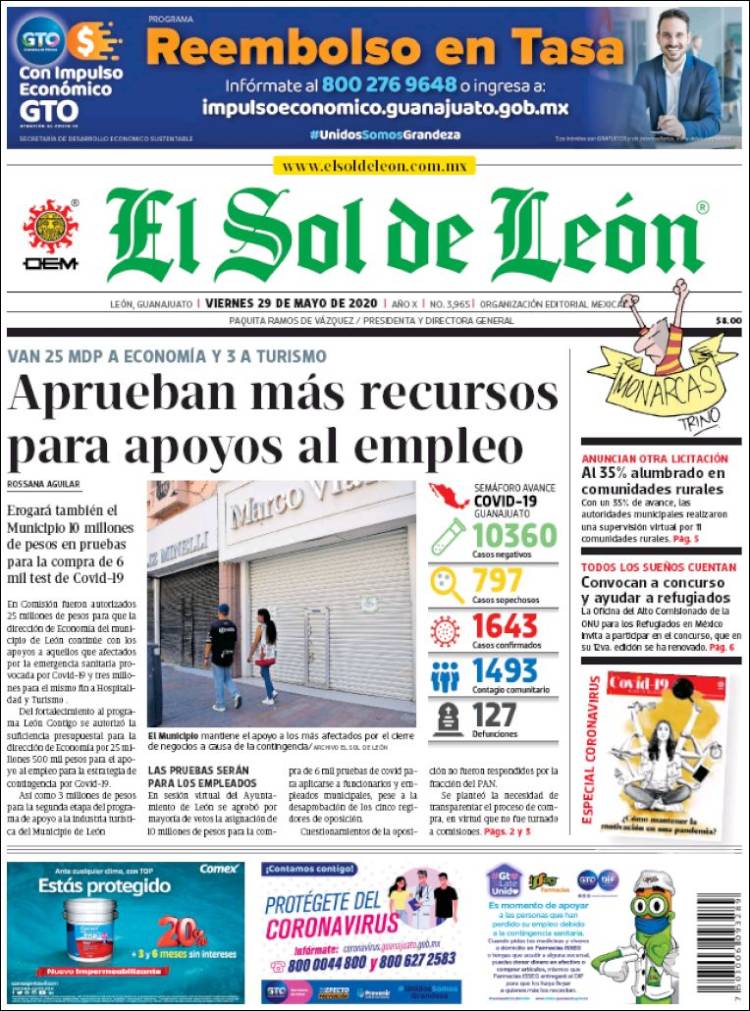 Portada de El Sol de León (México)