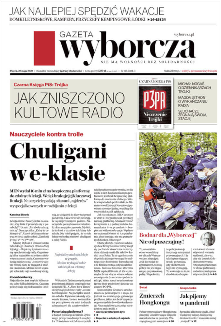 Portada de Gazeta Wyborcza (Polonia)