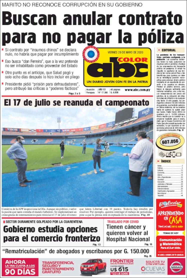 Portada de ABC Color (Paraguay)